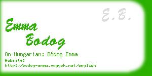 emma bodog business card